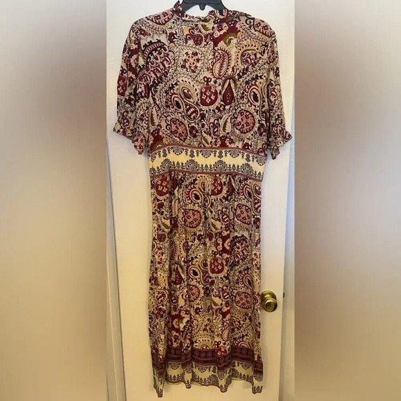 ba&sh Zael Paisley Midi Dress Size Large/US8 - Picture 4 of 8